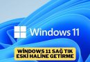 Windows 11 Diğer Seçenekleri Göster Kapatma